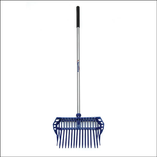 Fynalite Fourche à crottin PVC modèle panier avec manche en aluminium