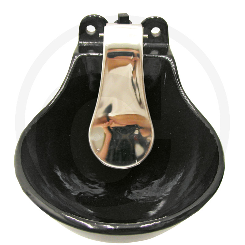Drinking bowl enamel with spoon black 1.5l