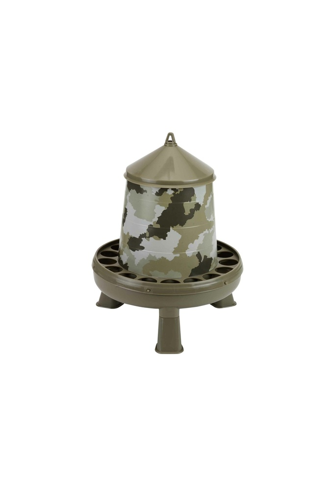 Trémie plastique volailles avec pieds camouflage 2 kg