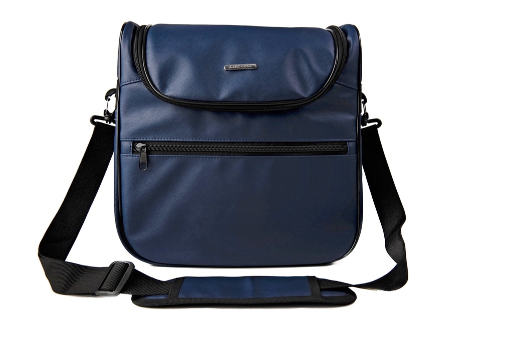 Poetstas in synthetisch leder navy 30x27x33cm